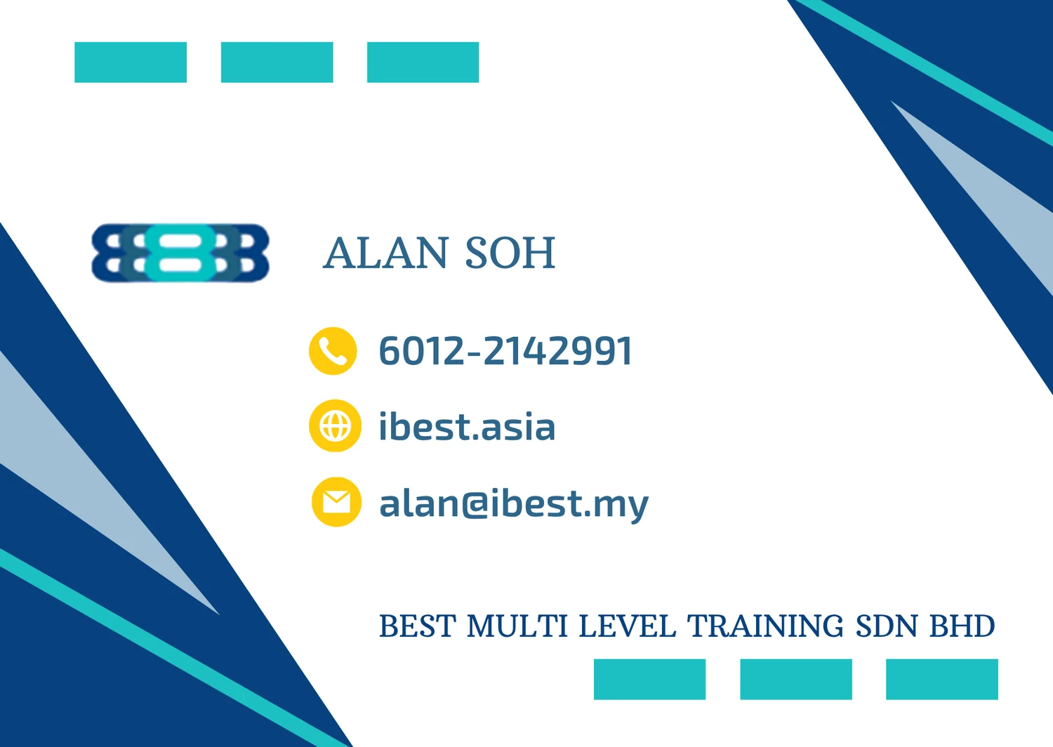 Business card of Alan Soh, Best Multi Level Training Sdn Bhd